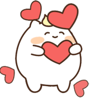 Gif animé coeurs et chat